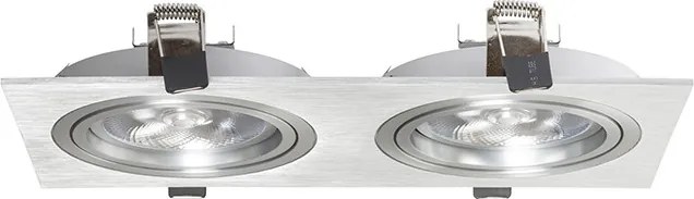 RENDL PASADENA G53 SQ II szálcsiszolt alumínium 230V LED G53 2x15W