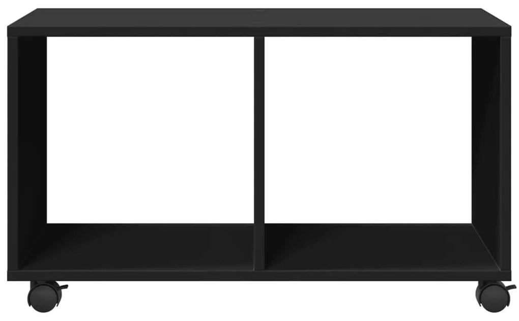 fekete szerelt fa görgős szekrény 72 x 33 x 42,5 cm