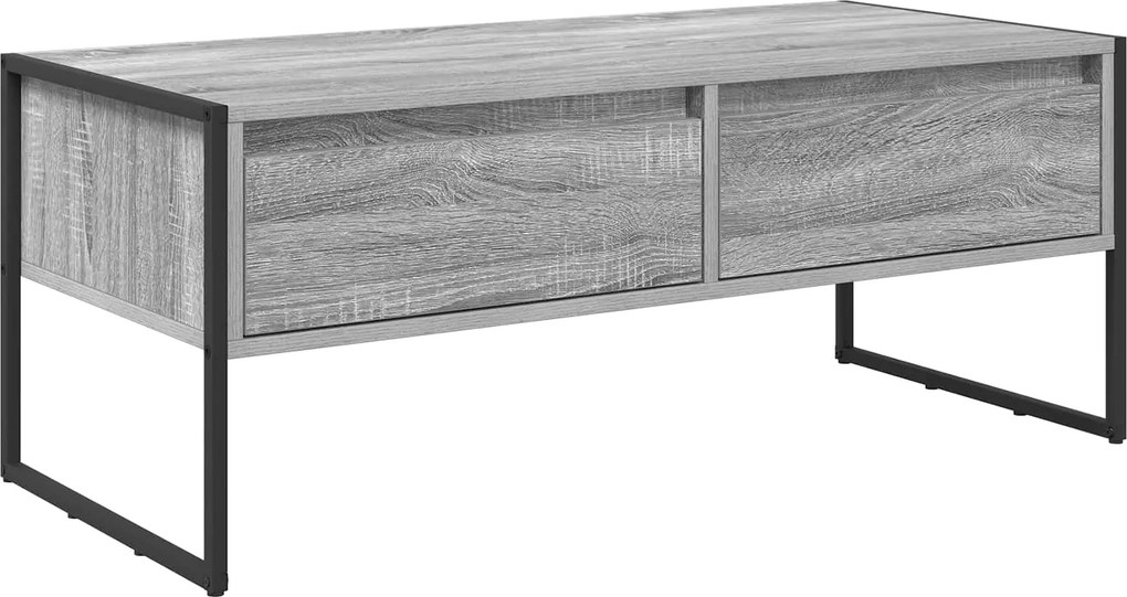 vidaXL Dohányzóasztal fiókkal Szürke Sonoma 100 x 46 x 40 cm Faanyag