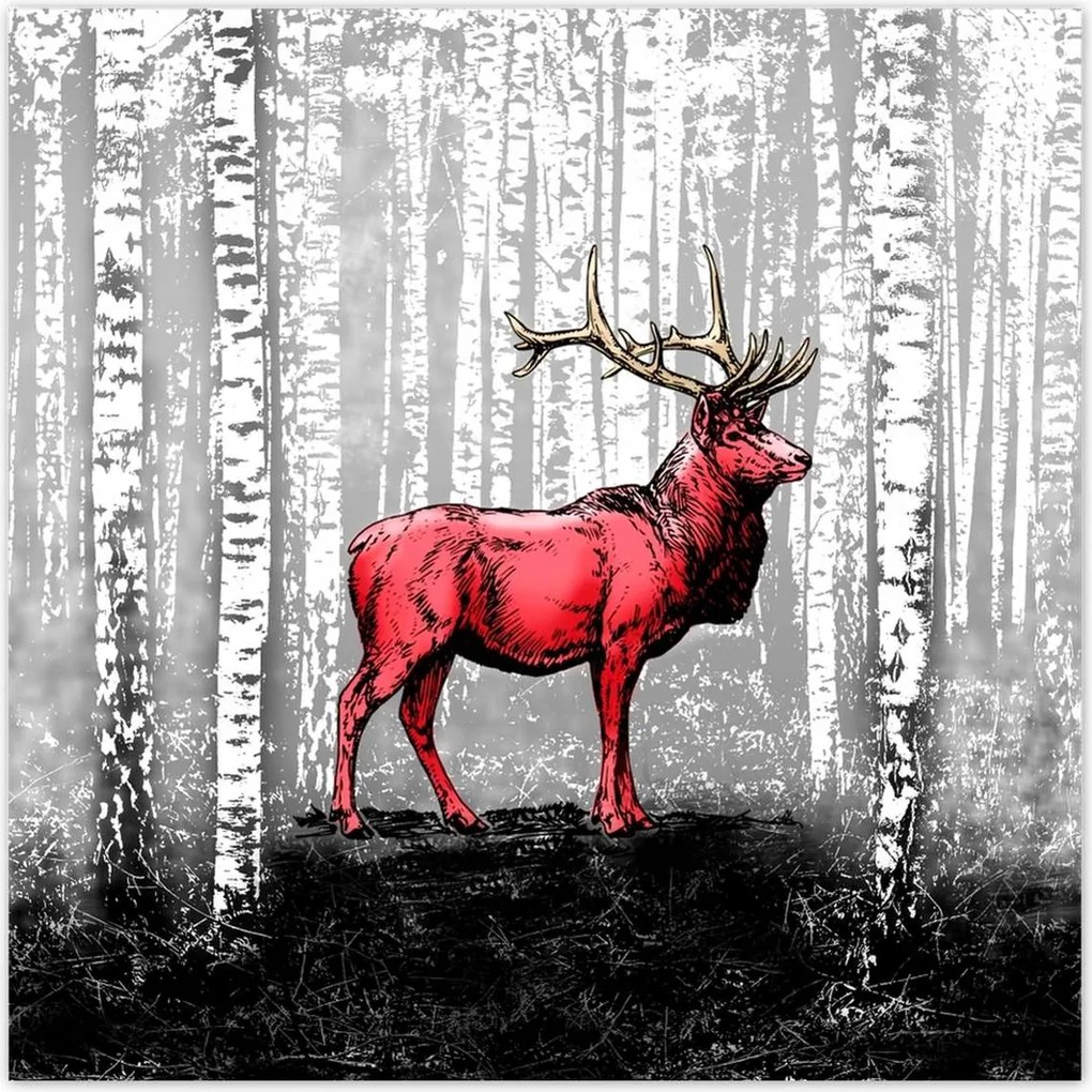 Poszterek 140x140 Szarvas Nyírfa Erdő