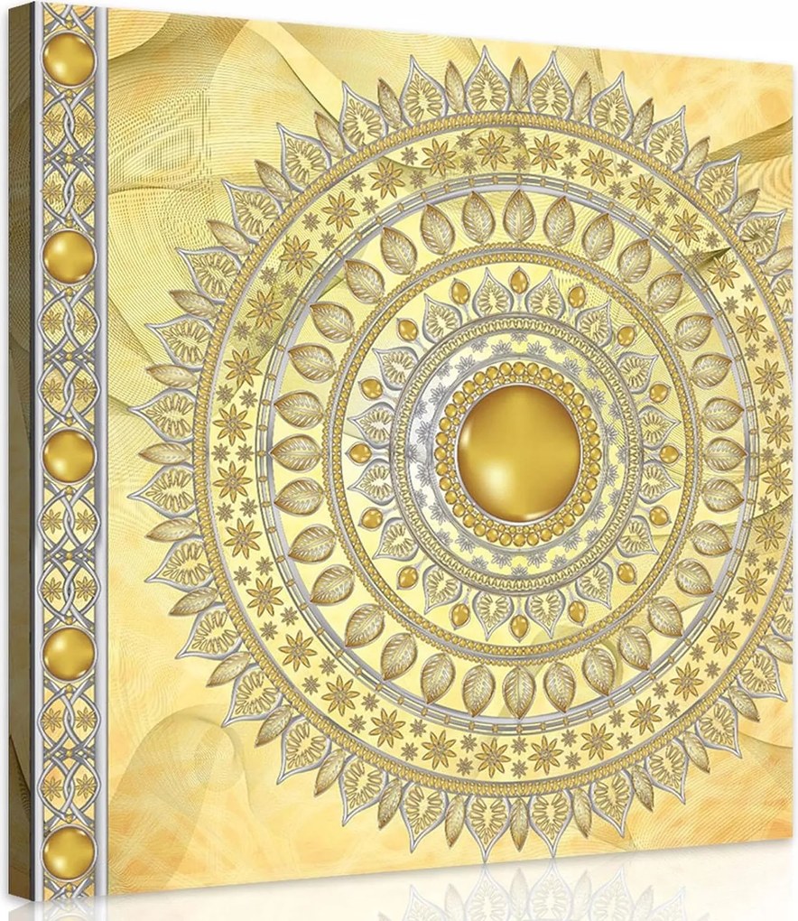 Vászonkép 40x40 Arany mandala geometrikus ragyogás modern belső tér