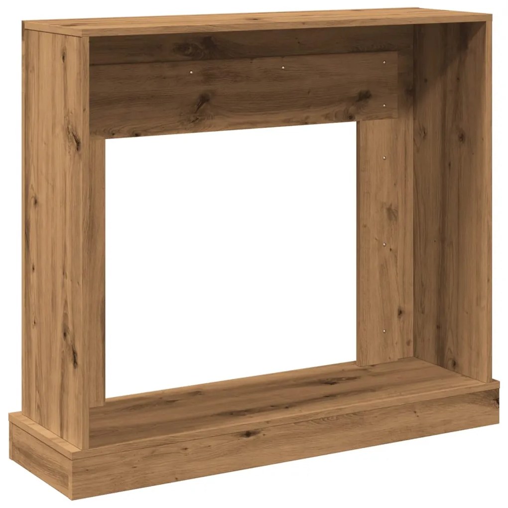 kézműves tölgy színű szerelt fa kandallóburkolat 100x30x87,5 cm