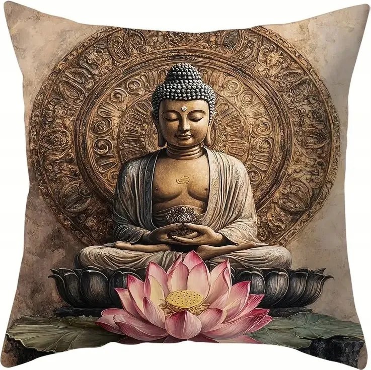 Párnahuzat Buddha Mandala Lótuszvirág Meditáció Dekoratív Párnahuzat 45x45