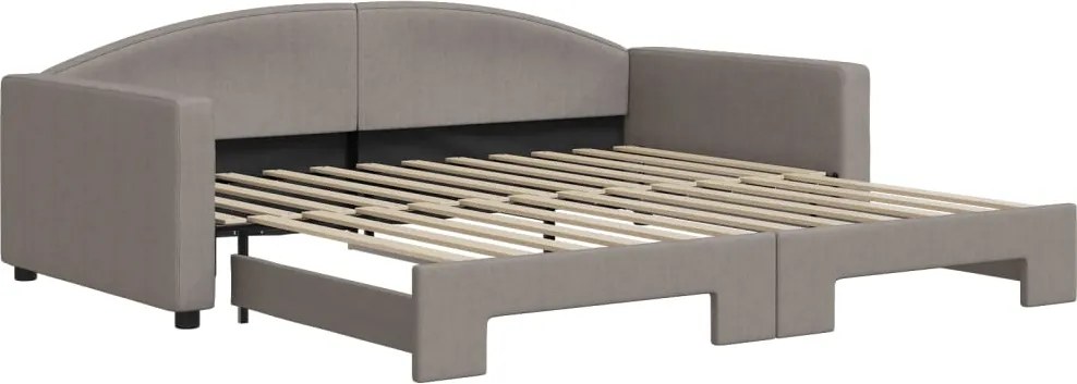 vidaXL tópszínű kihúzható szövet heverő 100 x 200 cm