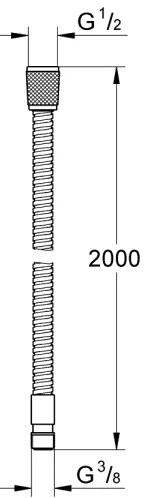 GROHE 22116000 - VITALIOFLEX zuhanytömlő 2000 mm fényes króm