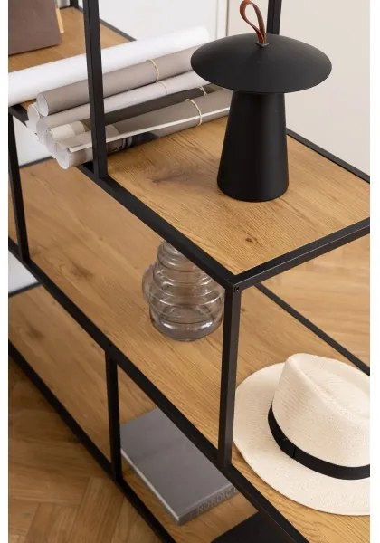 Könyvespolc SARON tölgy/fekete