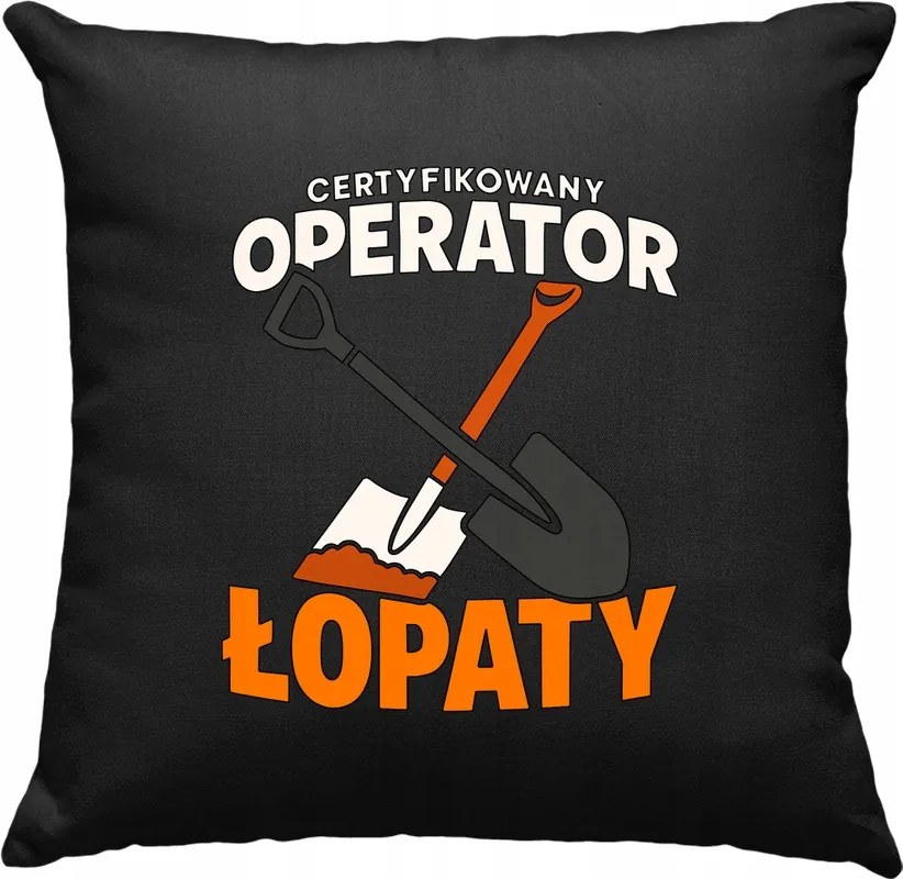 Kerti lapát kezelő párna mém fekete