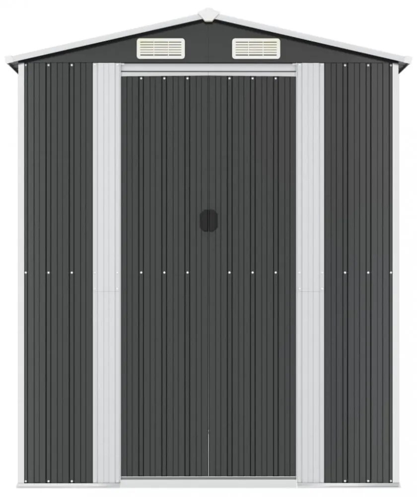 antracitszürke horganyzott acél kerti fészer 192 x 440 x 223 cm