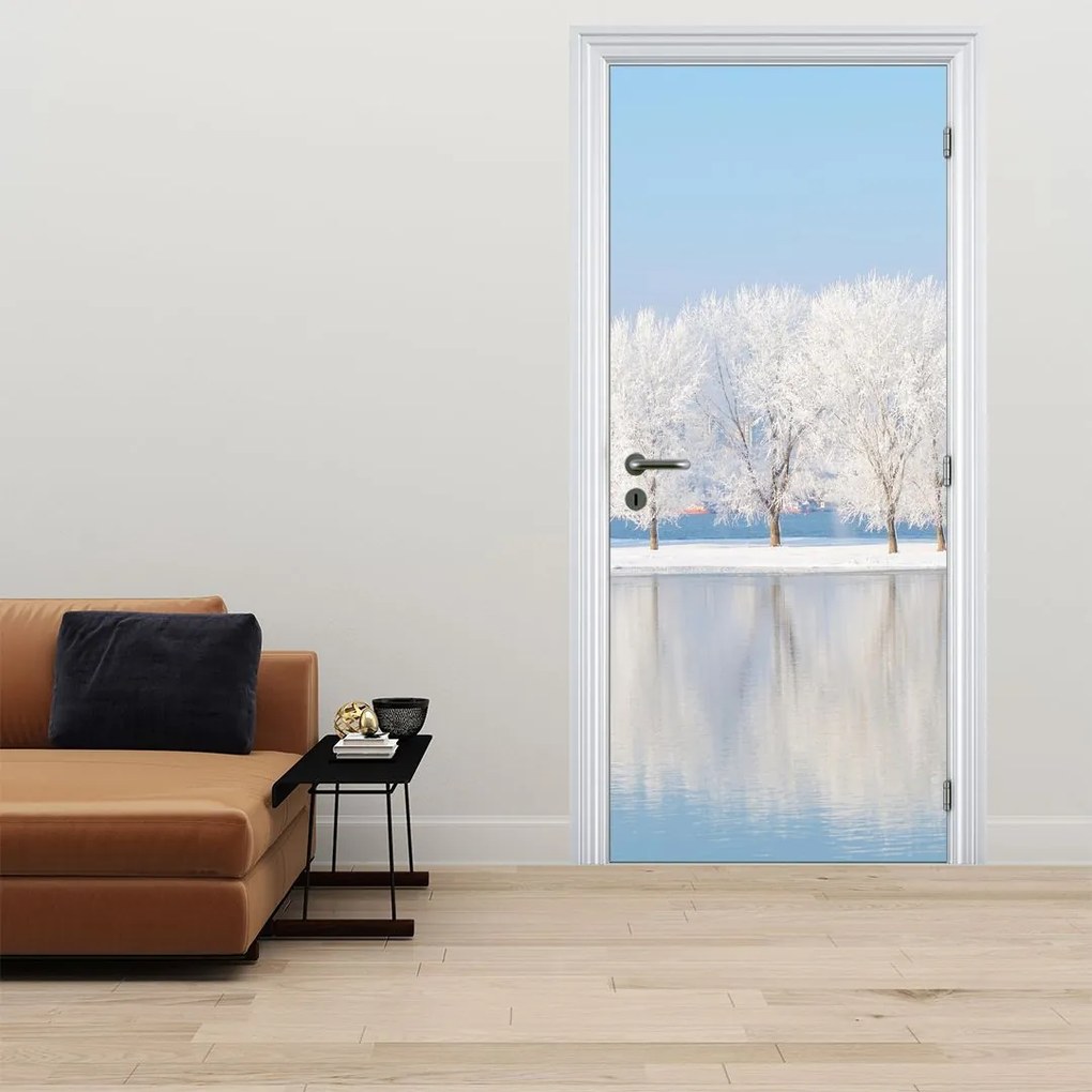 Fotótapéta ajtóra - Téli táj (95x205cm)