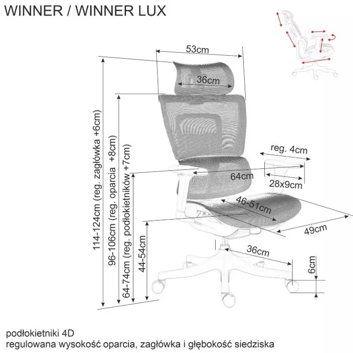 Winner Forgószék Fekete