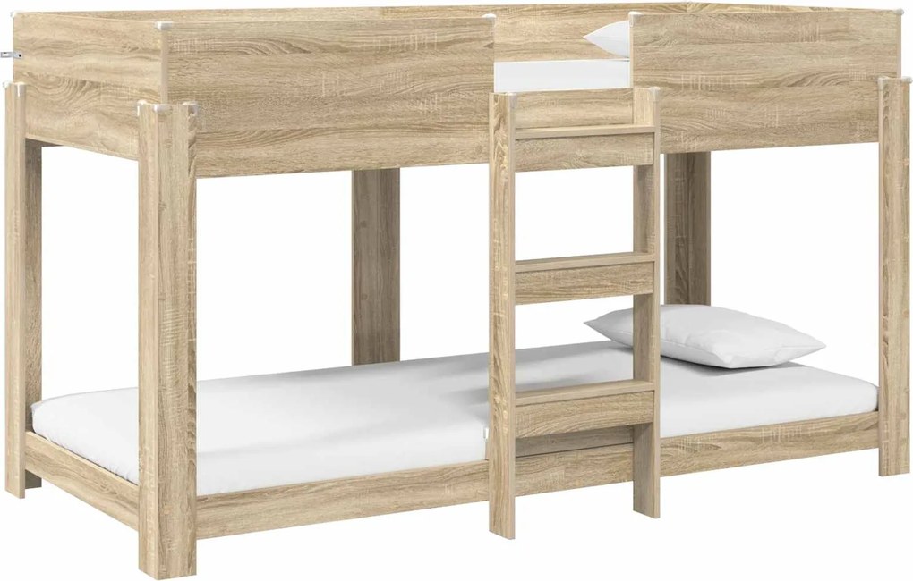 vidaXL Szükidő ágy Sonoma tölgy 100 x 190 cm Faanyag