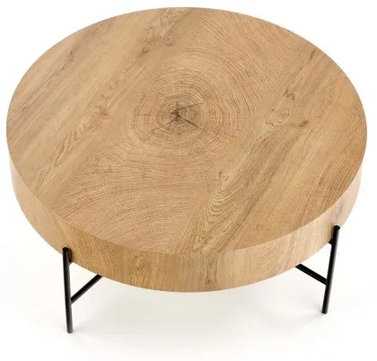 Dohányzóasztal BROOKLYN 37x80 cm natúr tölgy/fekete