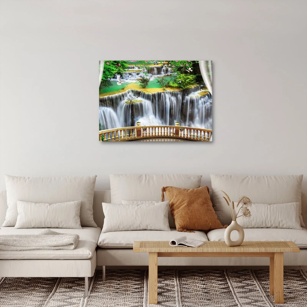 Kép - Varázslatos vízesések megtekintése (70x50 cm)