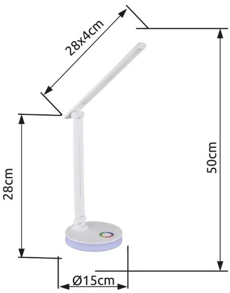Globo 58445W - GERALDO LED RGBW asztali lámpa, dimmelhető, 5W+2W