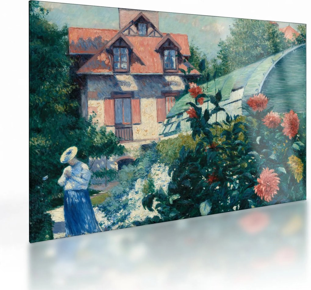 Üveg kép - Gustave Caillebotte, Dahlias, Garden at Petit Gennevilliers, reprodukciók (70x50 cm)