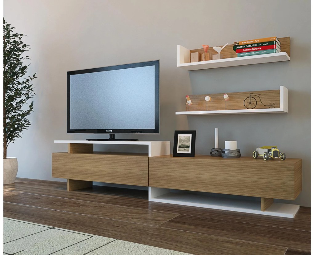 Nappali fal Alcaraz (teak + fehér)  . 1101400