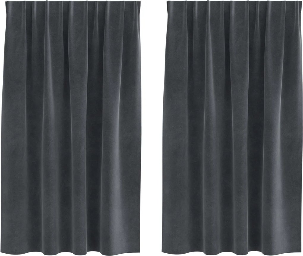 vidaXL Sötétítő függönyök 2 pcs Világosszürke 140 x 140 cm Bársony