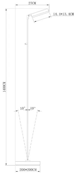 Lucide 19730/10/11 - LED Dimmelhető állólámpa AARON LED/12W/230V króm