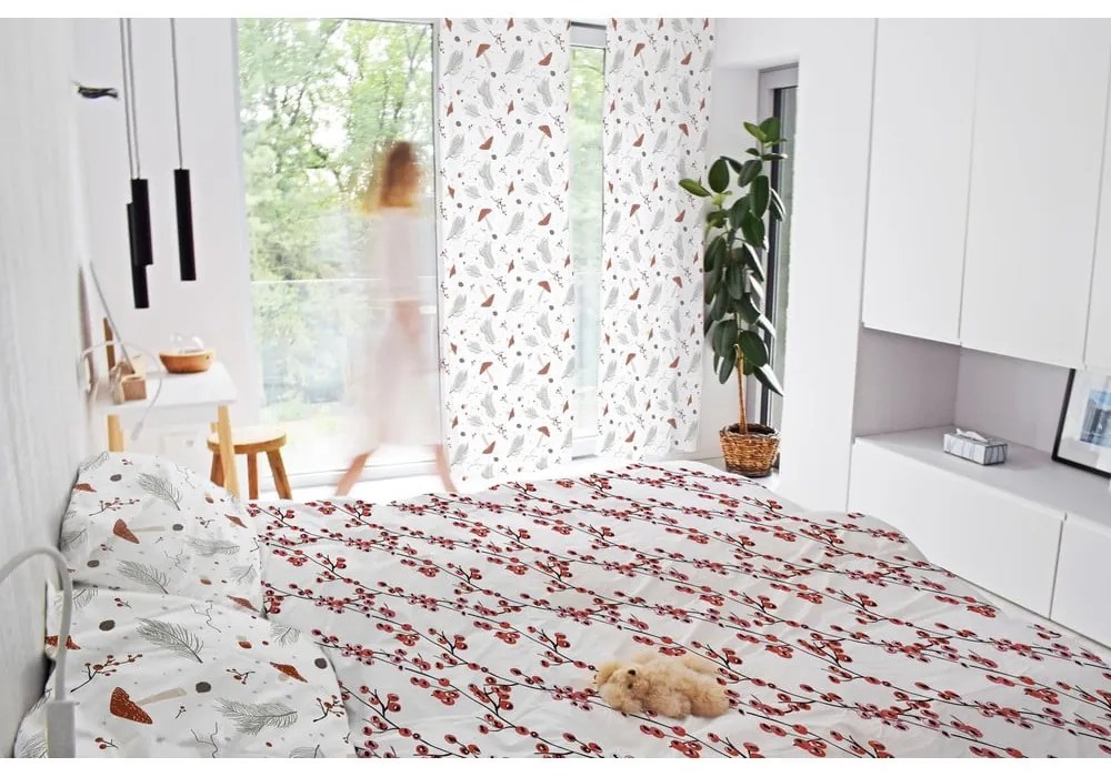 Fehér pamut-szatén függöny 110x250 cm Toadstools – Butter Kings