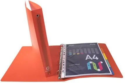 Gyűrűs könyv, 4 gyűrű, 40 mm, A4, PP, EXACOMPTA, piros (EX512805E)