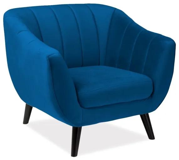 Relax fotel, kék bársony / wenge, ELITE 1 VELVET