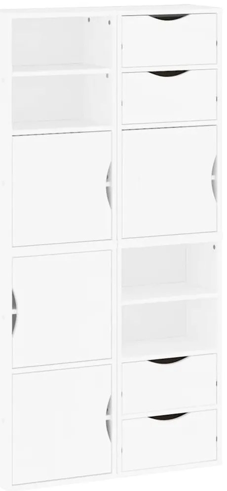 4 db fehér tömörfa fenyőfa oldalsó szekrény ODDA 40x24x79 cm