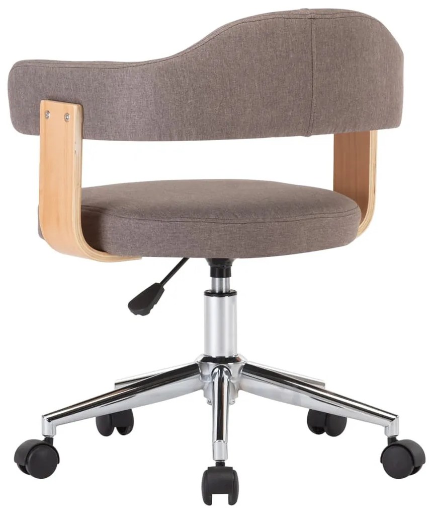 6 db tópszínű hajlított fa és szövet forgó étkezőszék