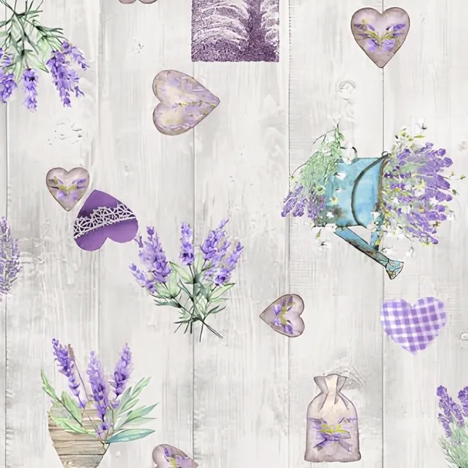 Cerata Vastag Abrosz Ceraty Virágok Levendula Szív 140x220