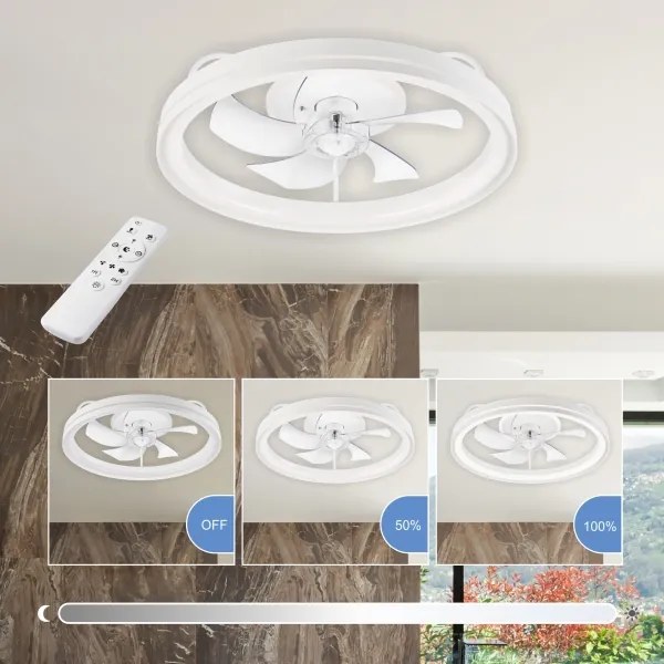 LED Mennyezeti lámpa ventilátorral FARGO LED/37W/230V fehér + távirányító