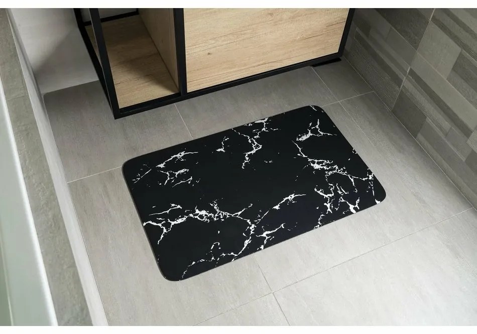 AQUALINE PCD011 fürdőszoba szőnyeg 50 x 80 cm,fekete/márvány