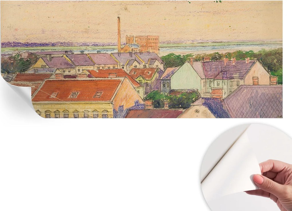 Modern öntapadós fotótapéta falra Városi tetők 250x104 cm