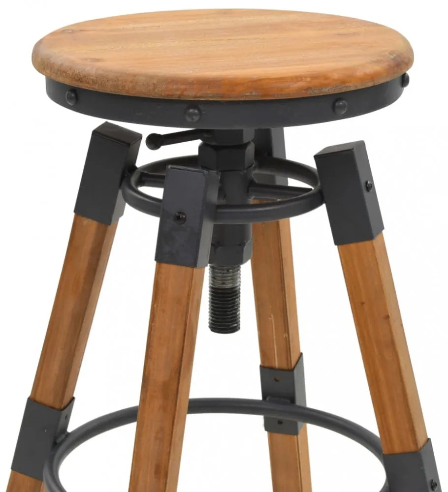 2 db állítható, tömör fenyő bárszék 53,5 x 53,5 x 79 cm