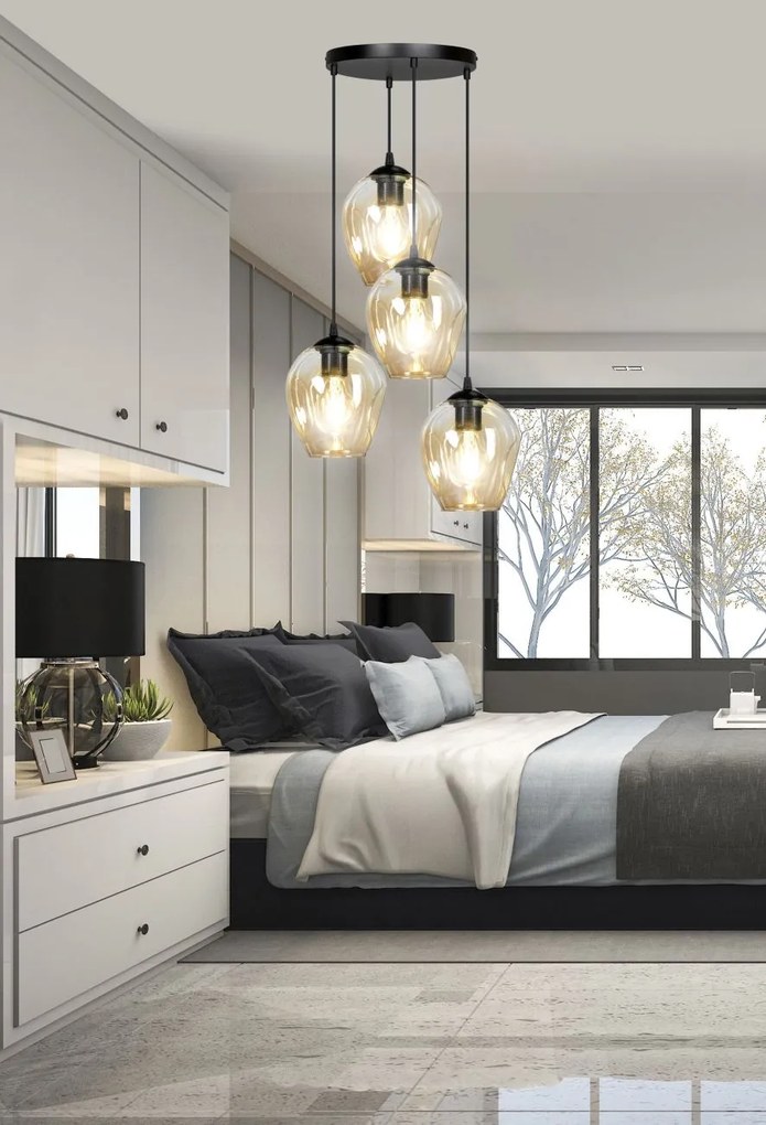 Emibig modern függeszték istar borostyán fekete emi681/4prem