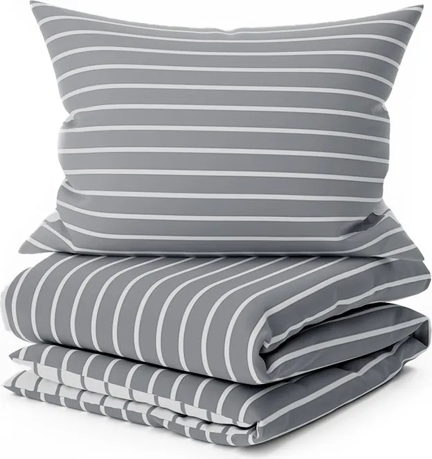 Povlečení z Renforcé bavlny CAPRIVI šedé knoflík Ágyneműhuzat mérete: 70 x 90 cm | 140 x 200 cm