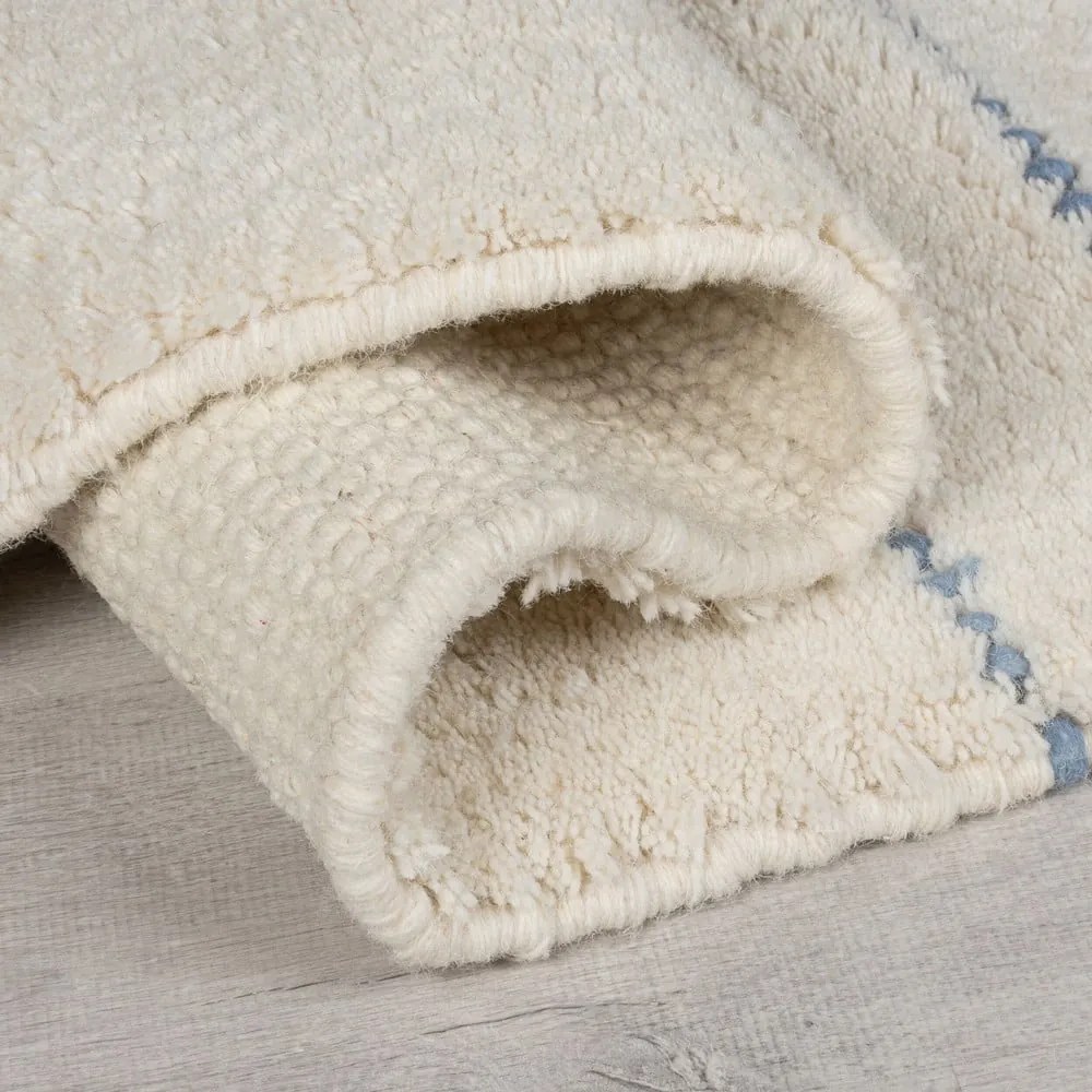 Krémszínű kézi szövésű gyapjú szőnyeg 200x290 cm Dottie Geometric – Flair Rugs