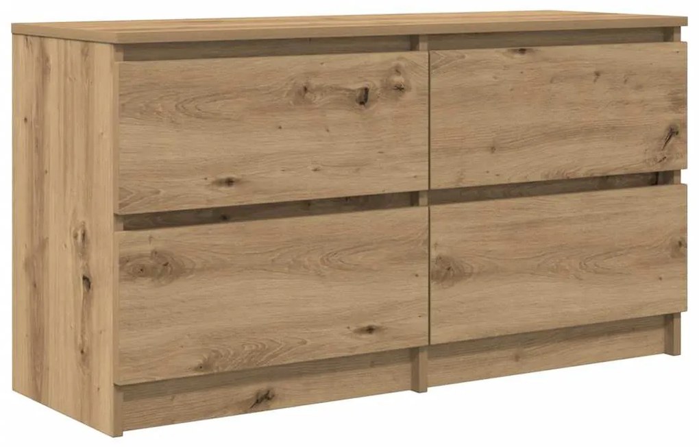 kézműves tölgy színű szerelt fa TV-szekrény 100x35x54 cm