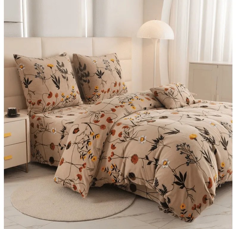 HERBAR bézs mikroszálas ágyneműhuzat Ágyneműhuzat mérete: 2 db 70 x 90 cm | 200 x 220 cm