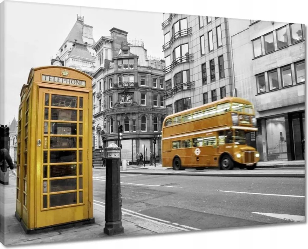 Vászonkép 70x50 Sárga londoni busz