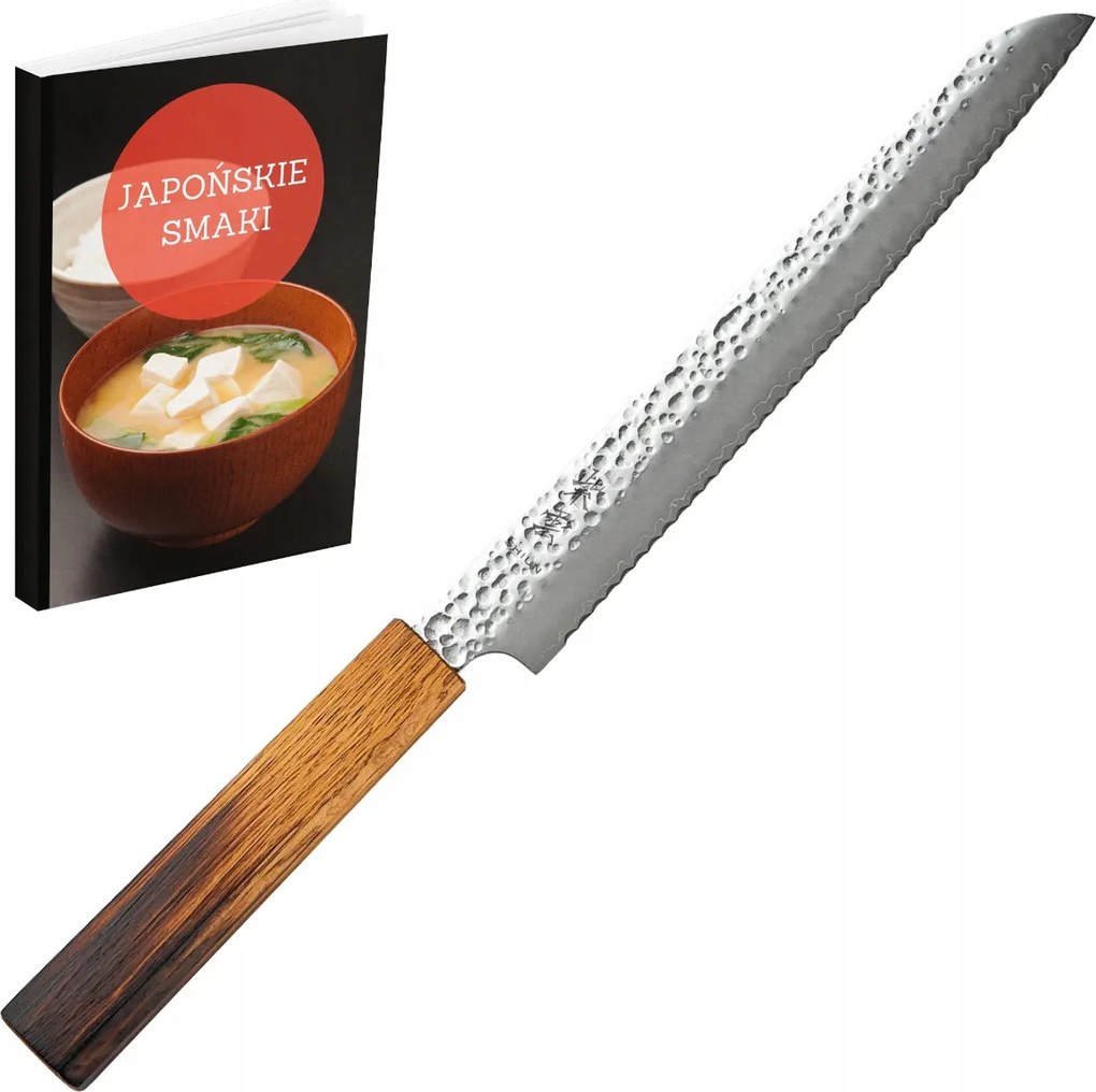 Kanetsugu Shiun Kenyérvágó kés 21 cm Burnt Lacquer VG-10 kovácsolt japán