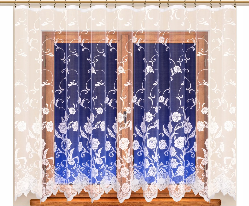 Mg Függöny jacquard 4536 Fehér 330X160 kész szalaggal