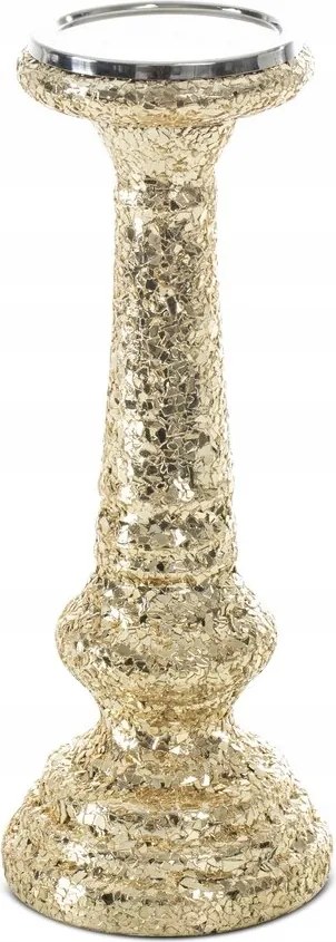 Dekorációs gyertyatartó Melia 12x31 arany elegáns mozaik felület