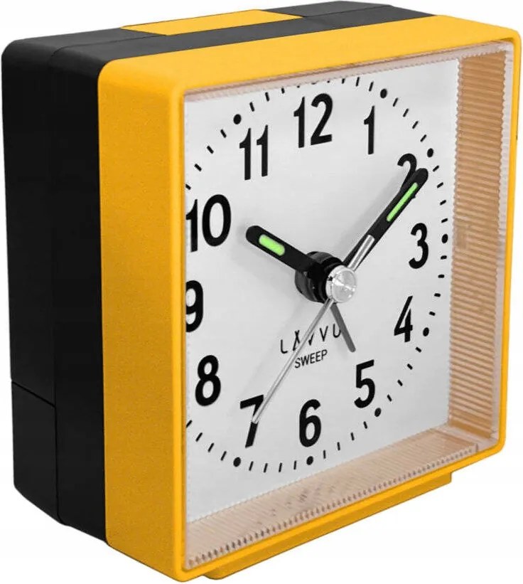 Klasszikus Kis Négyzet Alakú Sárga Ébresztőóra Lavvu Sweep LAS3015 Riasztás