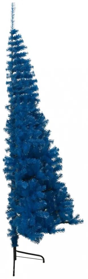 kék PVC fél műkarácsonyfa állvánnyal 180 cm