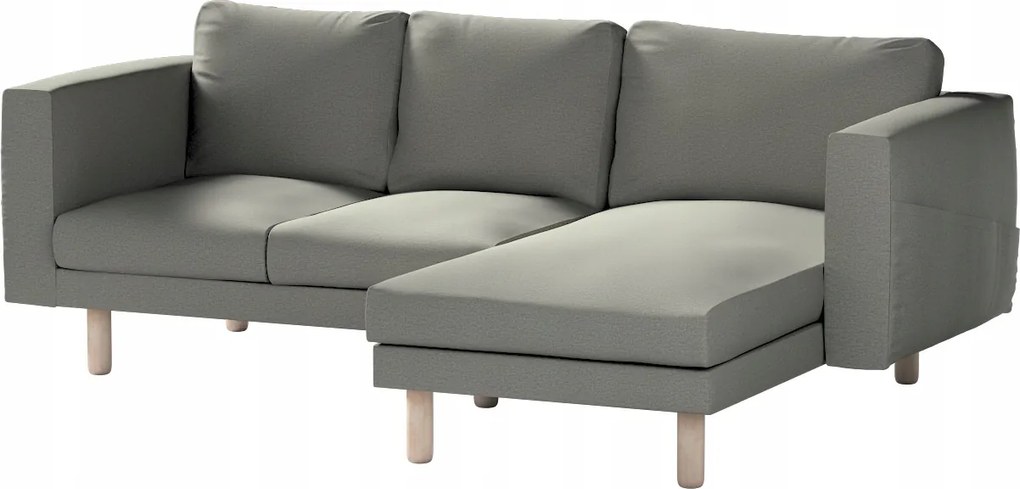 Dekoria Norsborg 3 személyes kanapé huzat Ikea székkel, szürke