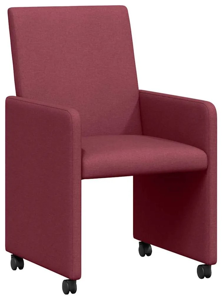 Kerekes Étkező Székek 2 pcs bordó 57 x 66 x 94 cm szövet