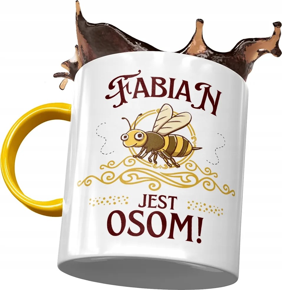 Sárga Bögre Fábián Férj Kolléga Ajándék Nyomtatott Fotóval