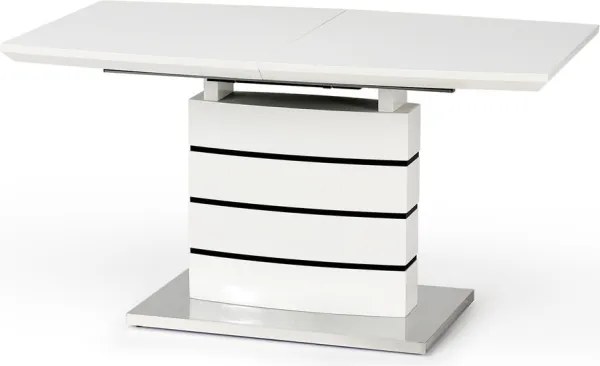 Nord bővíthető étkezőasztal – fehér / fekete 140–180 cm