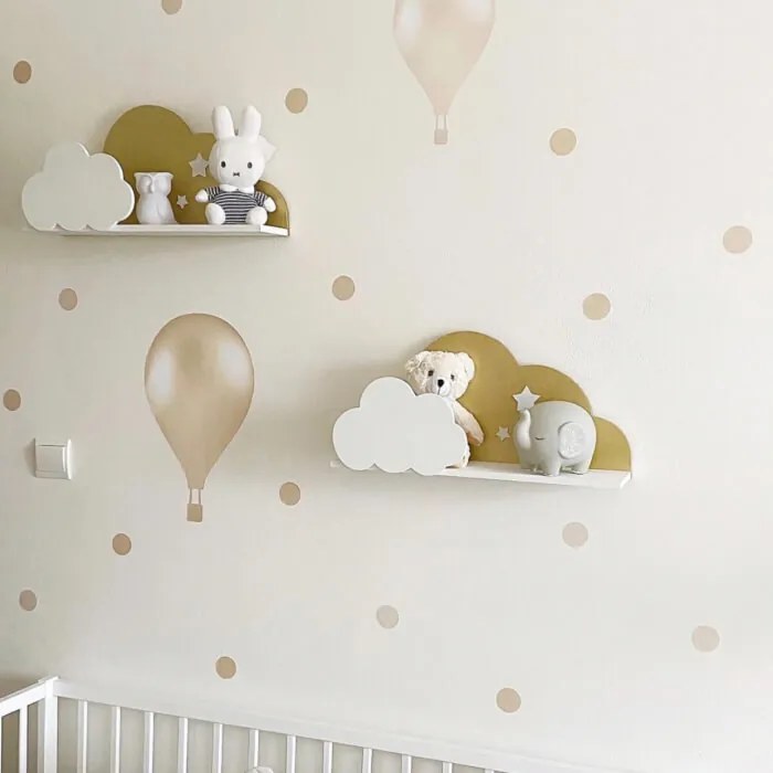 INSPIO Falmatrica gyerekszobába - Krémszínű hőlégballonok