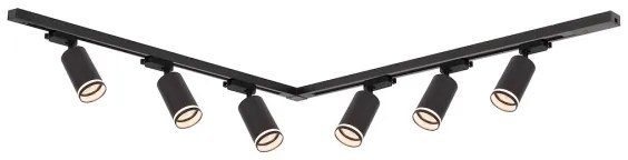PIPE sínrendszerbe illeszthető spotlámpa 6xGU10/10W/230V, fekete