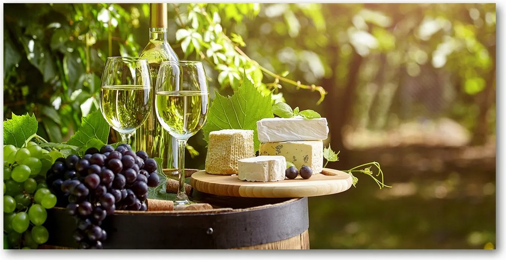 Fotó üvegkép Bor és snackek 140x70